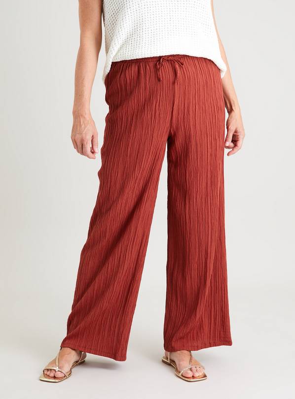 Dark Red Textured Stripe Coord Trousers 20L